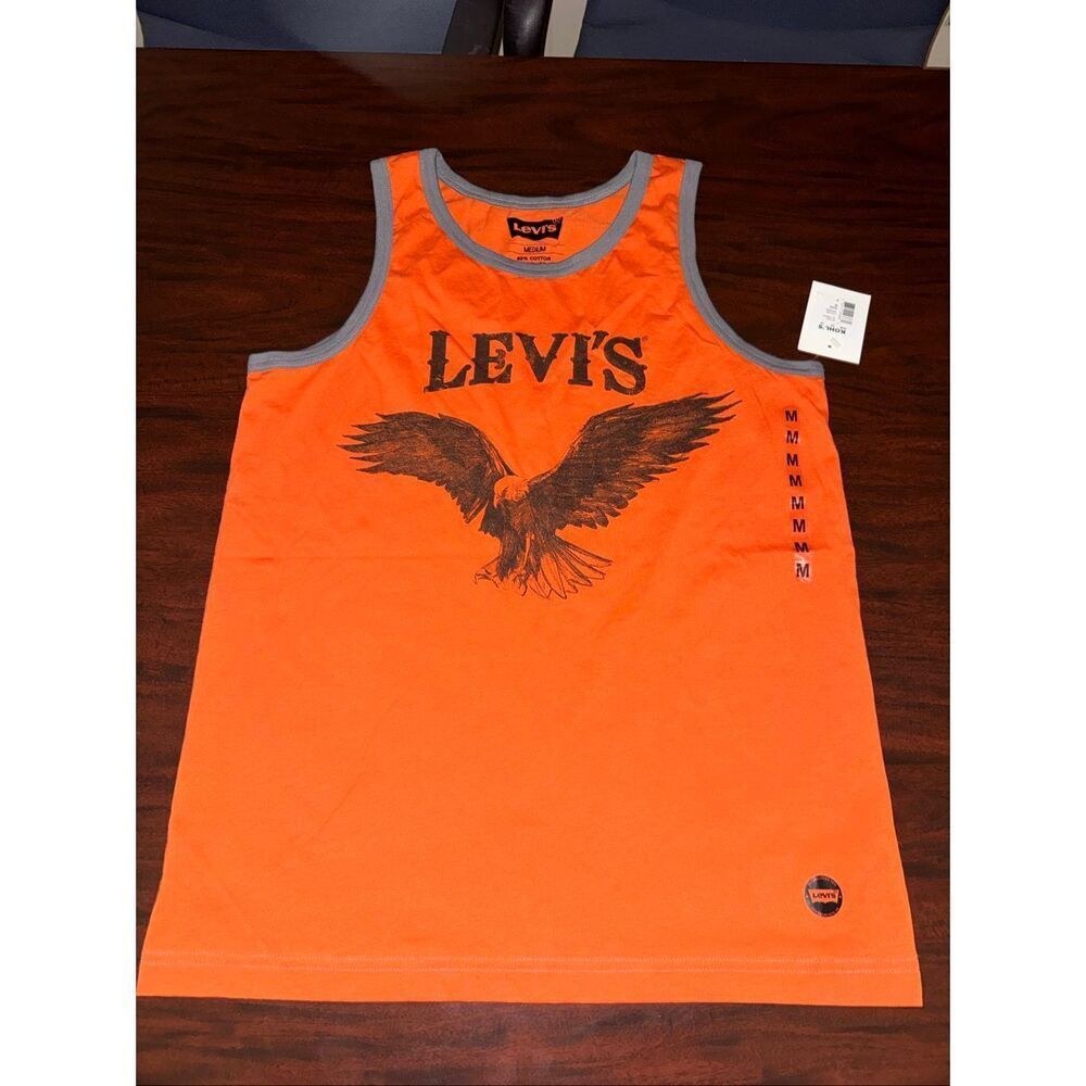 NWT Levi’s Orange Mens Graphic Tank Top Size Medium